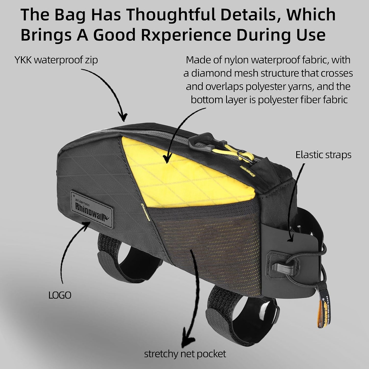 Bolsa impermeable bicicleta 1.2L con bolsillos malla MTB