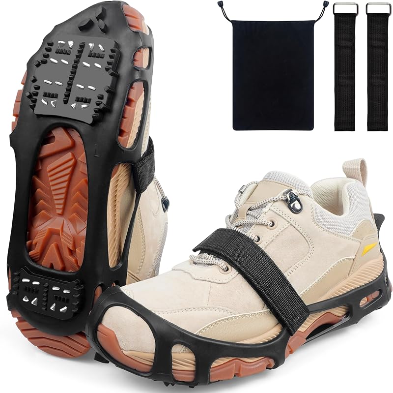 Crampons antideslizantes para zapatos invierno caminata pesca