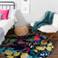 Alfombra redonda Azalea 3ft azul marino/marfil