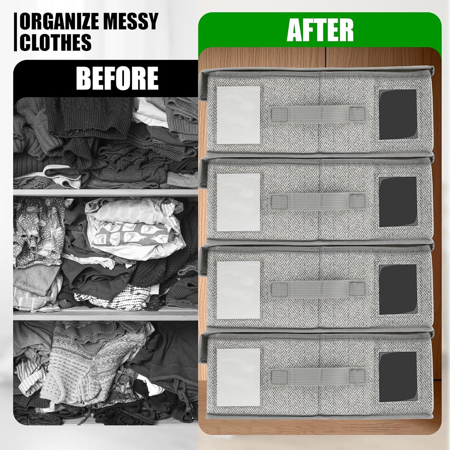 Organiz. sábanas plegable con ventana king/queen