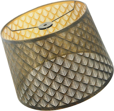 Pantalla metal lámpara tambor 10x12pulg hierro