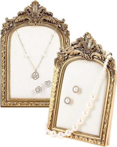 2 Pzas Soporte Joyas Dorado Organiz. Collares Anillos Aretes