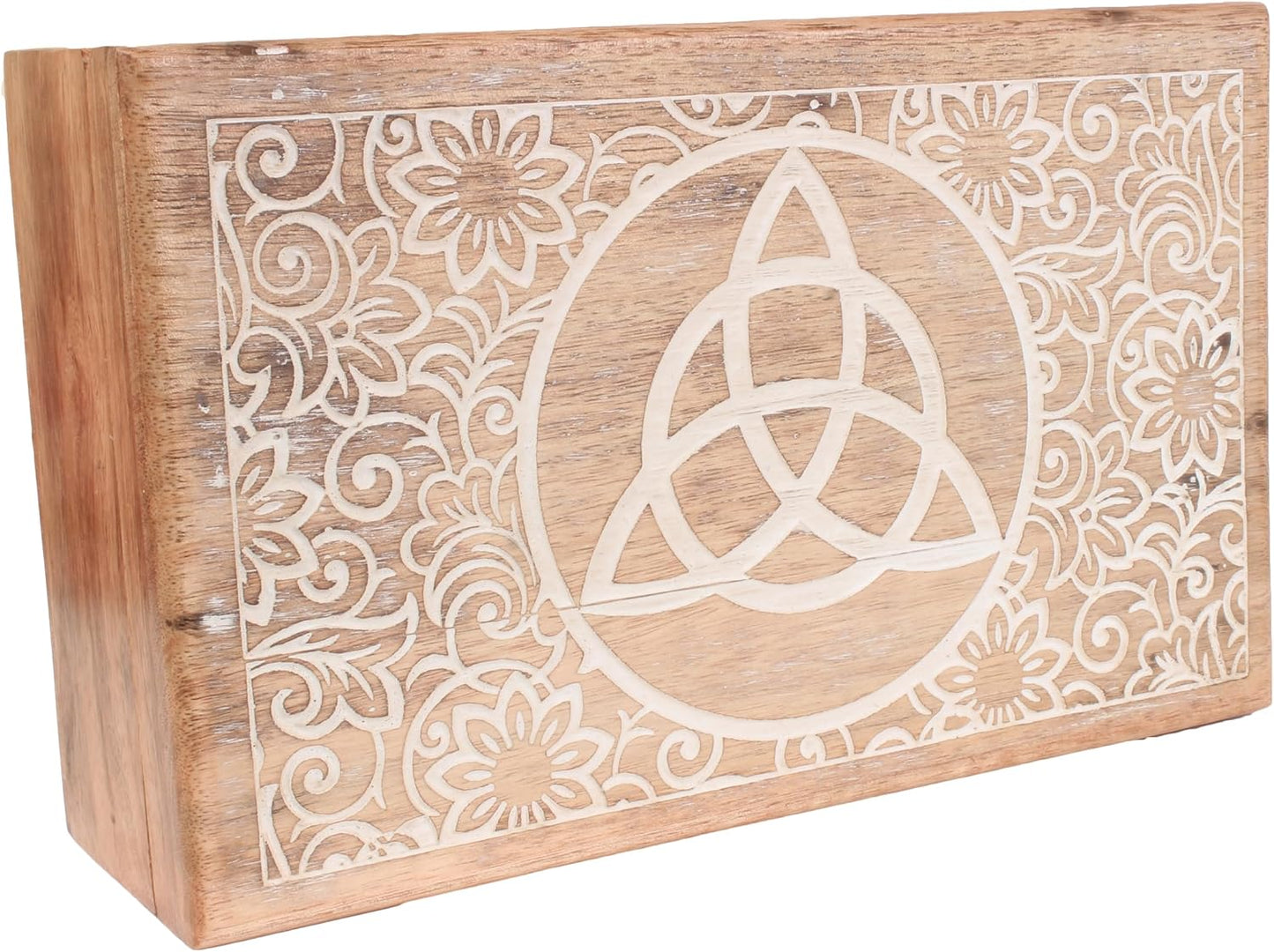 Caja joyería madera diseño celta Trinity 8x5