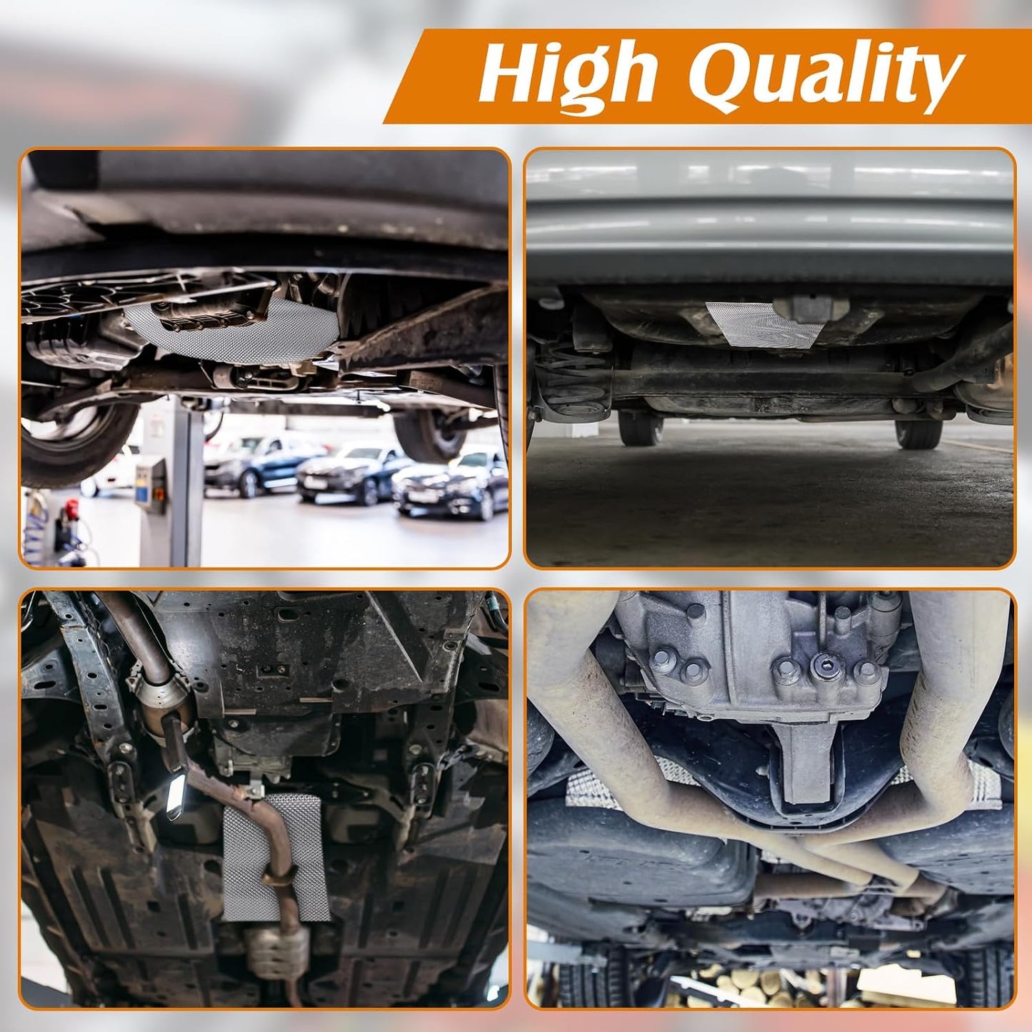 Protector térmico escape auto 15x93" aluminio 20 bridas