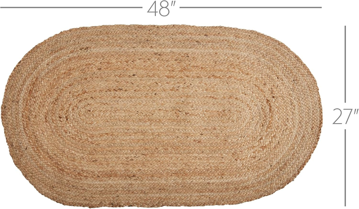 Alfombra ovalada yute con almohadilla 31x44in
