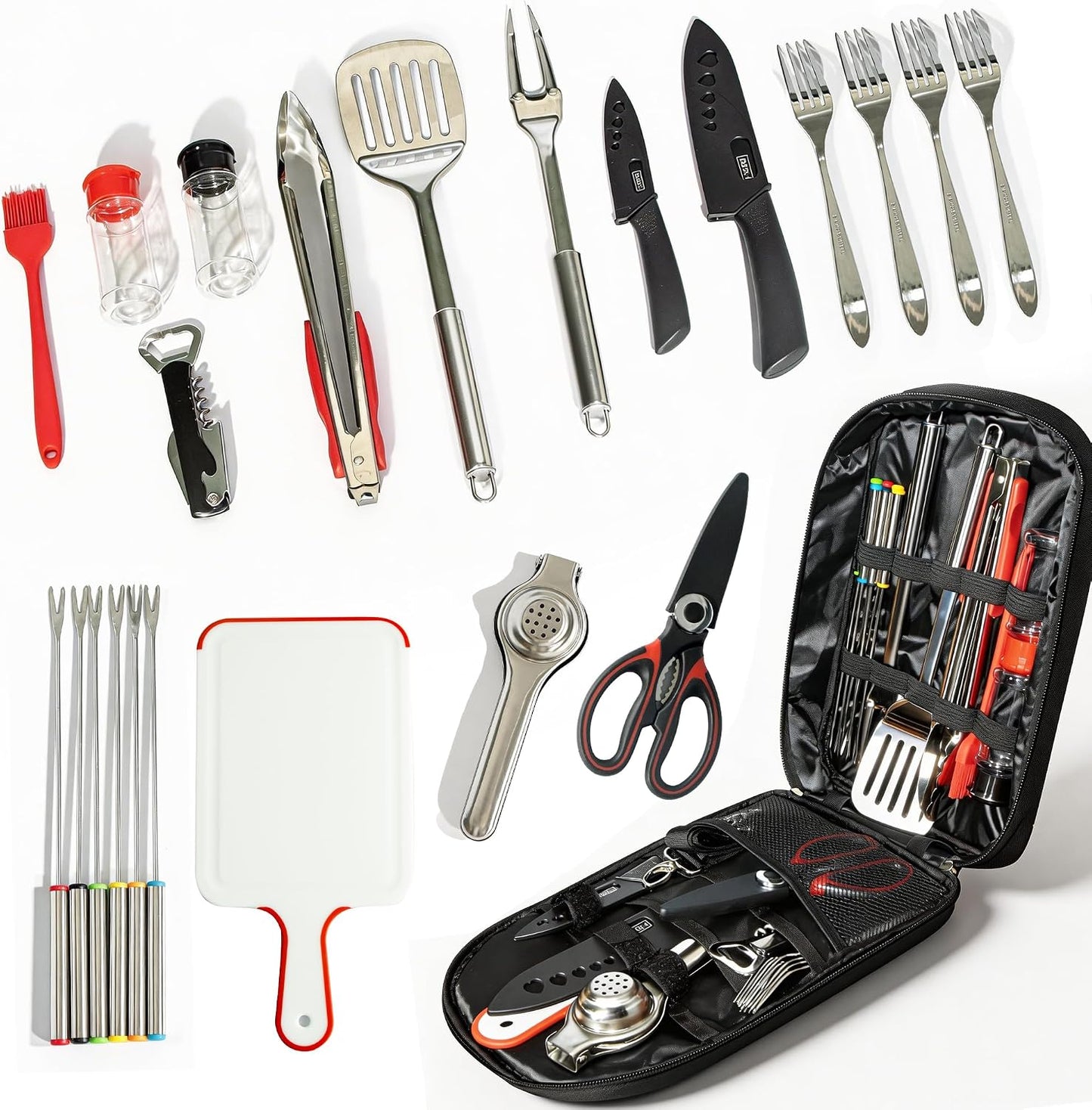 Set 23 Utensilios Cocina Campamento Acero Inox