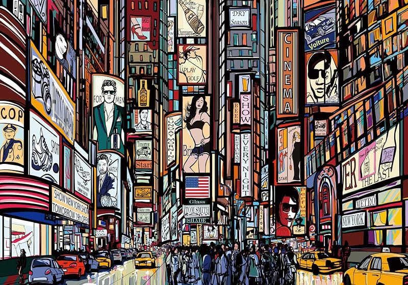 Mural Nueva York personajes animados para sala y dormitorio