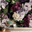 Papel pintado peonía morada mural dormitorio 159x107"