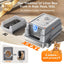 Caja arena acero inox 152l 3 capas filtro carbón para gatos