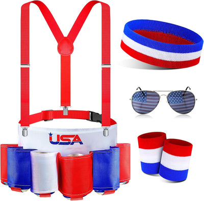 Juego 5 cinturones bandera EE.UU. 250 aniversario hombre
