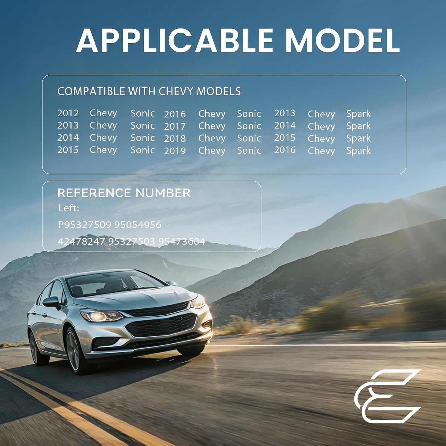 Visera solar gris izquierda con espejo Chevy Sonic 11-19