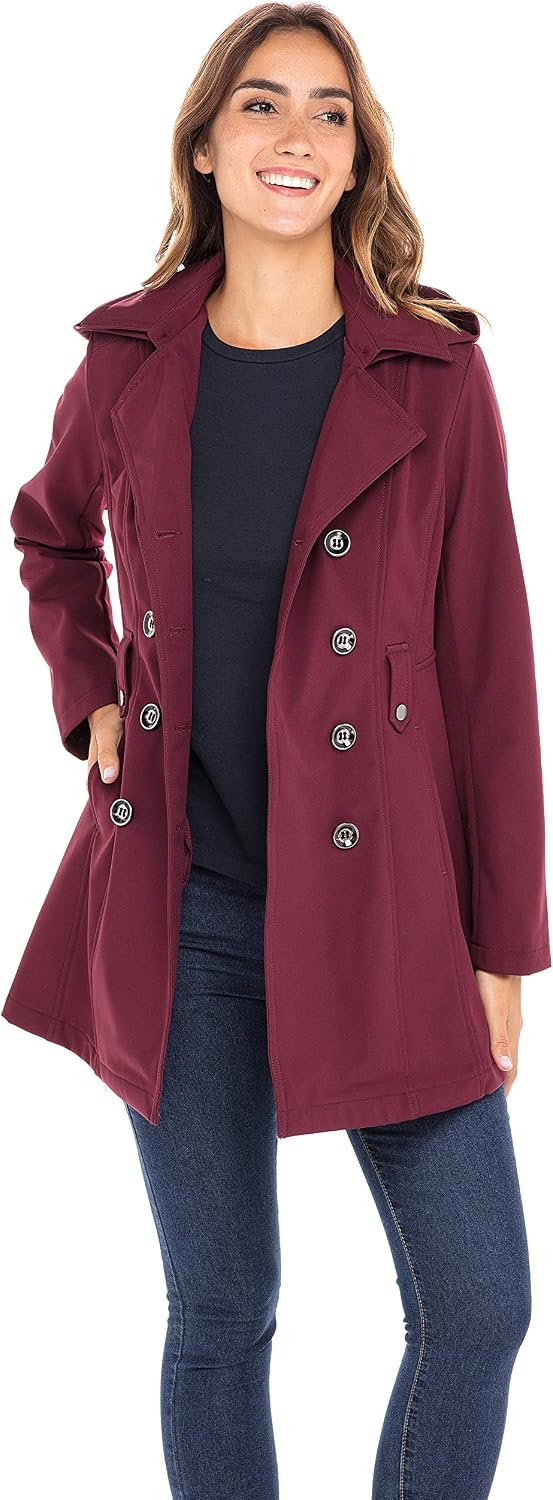 Gabardina mujer con capucha desmontable suave
