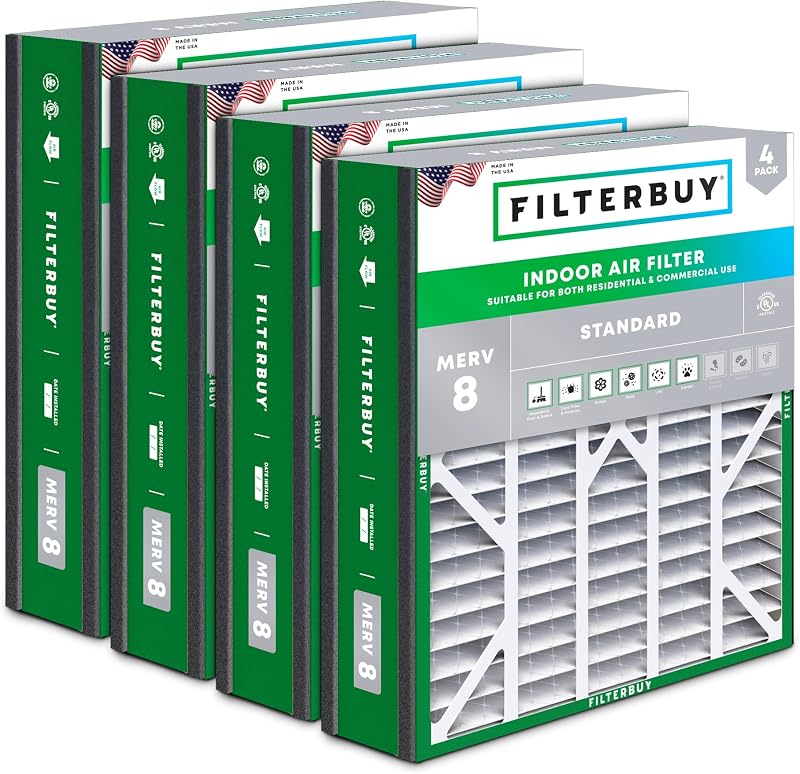 Filtro aire MERV 8 plisado HVAC pack 4