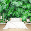 Papel tapiz 3D botánico hoja verde mural grande dormitorio
