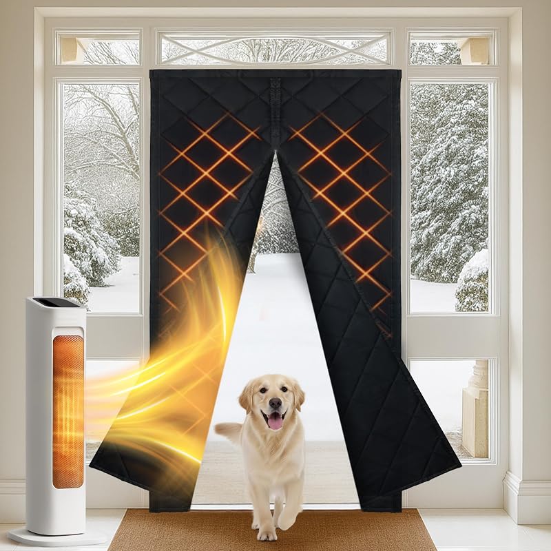 Cortina magnética térmica negra 36x80pulg aislante para puerta