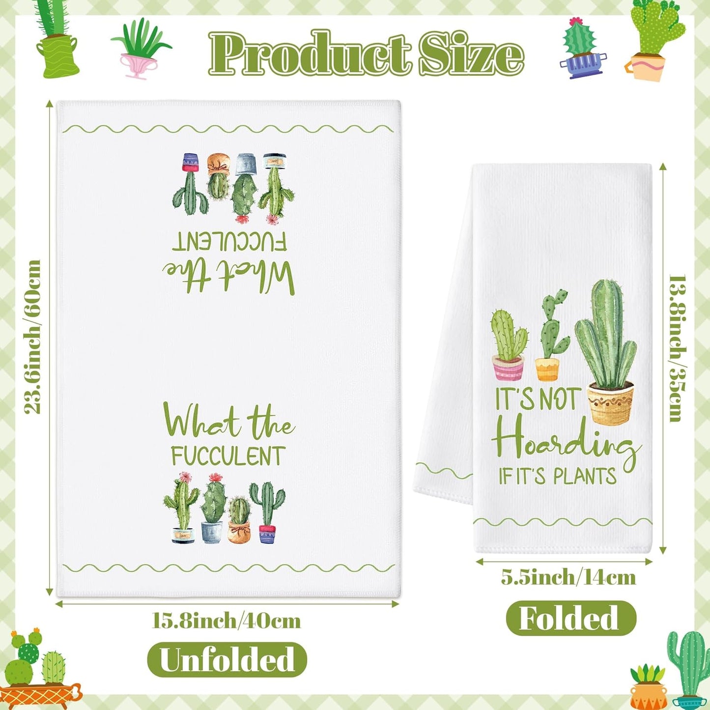 Toalla de mano cactus 6 pzas poliéster decorativa para hogar