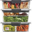 Set 3 Recipientes Alimentos Sin BPA Tapas Herméticos