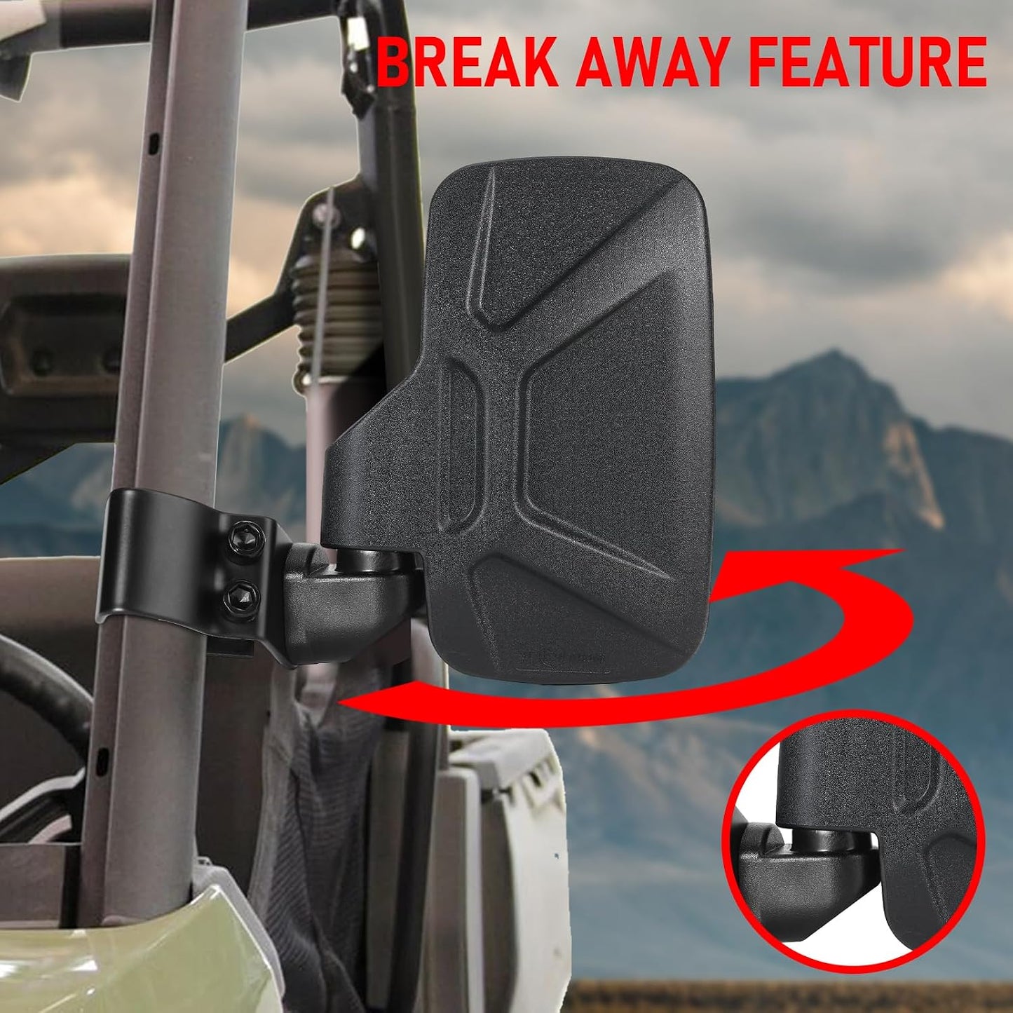 Set espejos UTV comp 2015-25 Polaris RangerXP