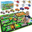 Alfombra juego dinosaurios con 12 vehículos metal 59x39.4