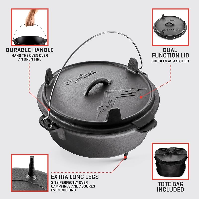 Olla Holandesa Hierro Fundido 6qt con Elevador