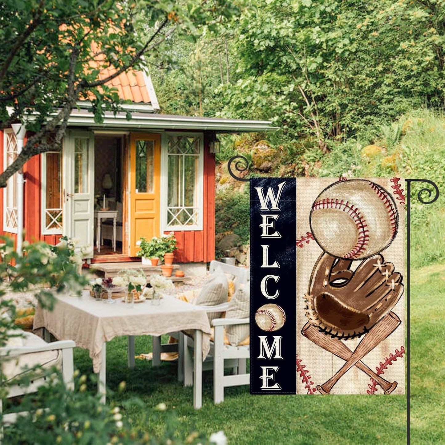 Bandera jardín béisbol 12x18pulg vertical doble cara