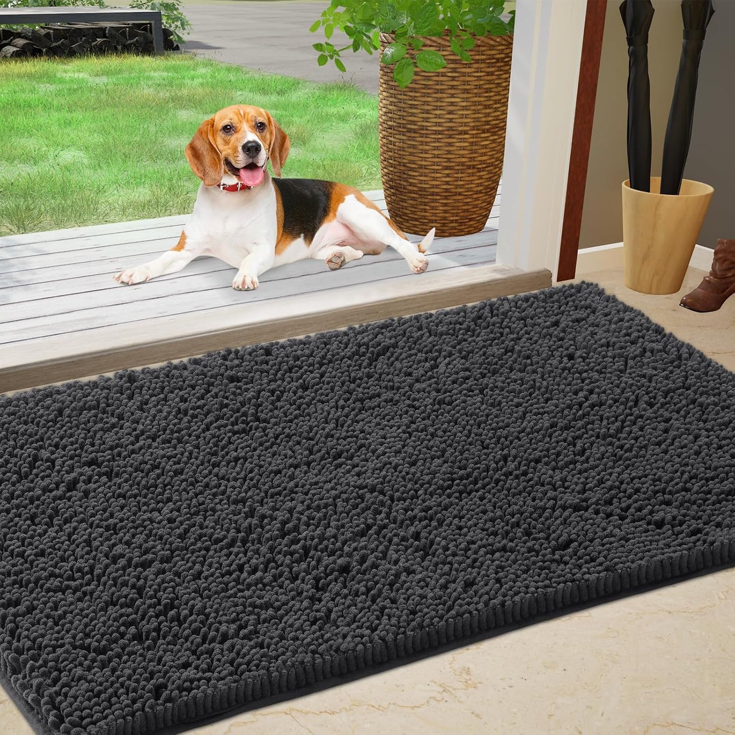 Felpudo absorbente 60x36pulg antiderrap para perro