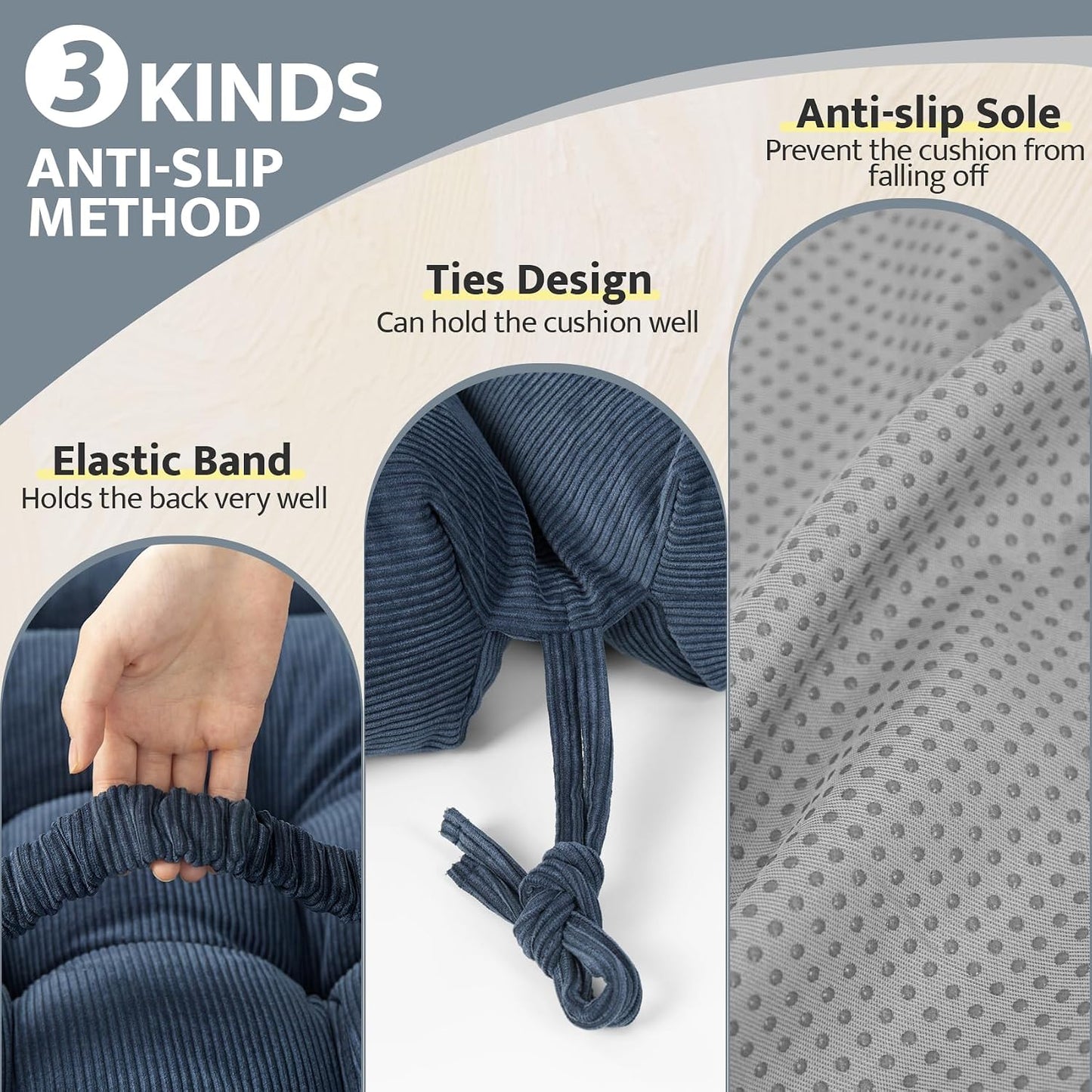 Cojines antideslizantes para silla Adirondack con correa