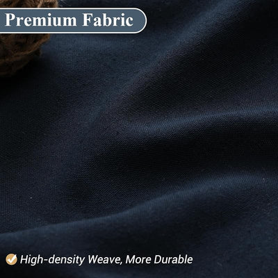 Cortina ducha lino estilo bohemio azul marino con ganchos