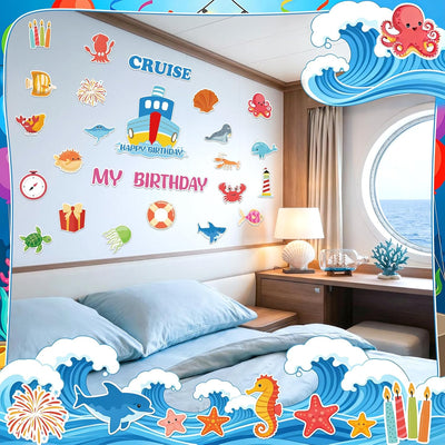 Imanes magnéticos para puerta con texto «My Birthday» decoración para niñas y niños