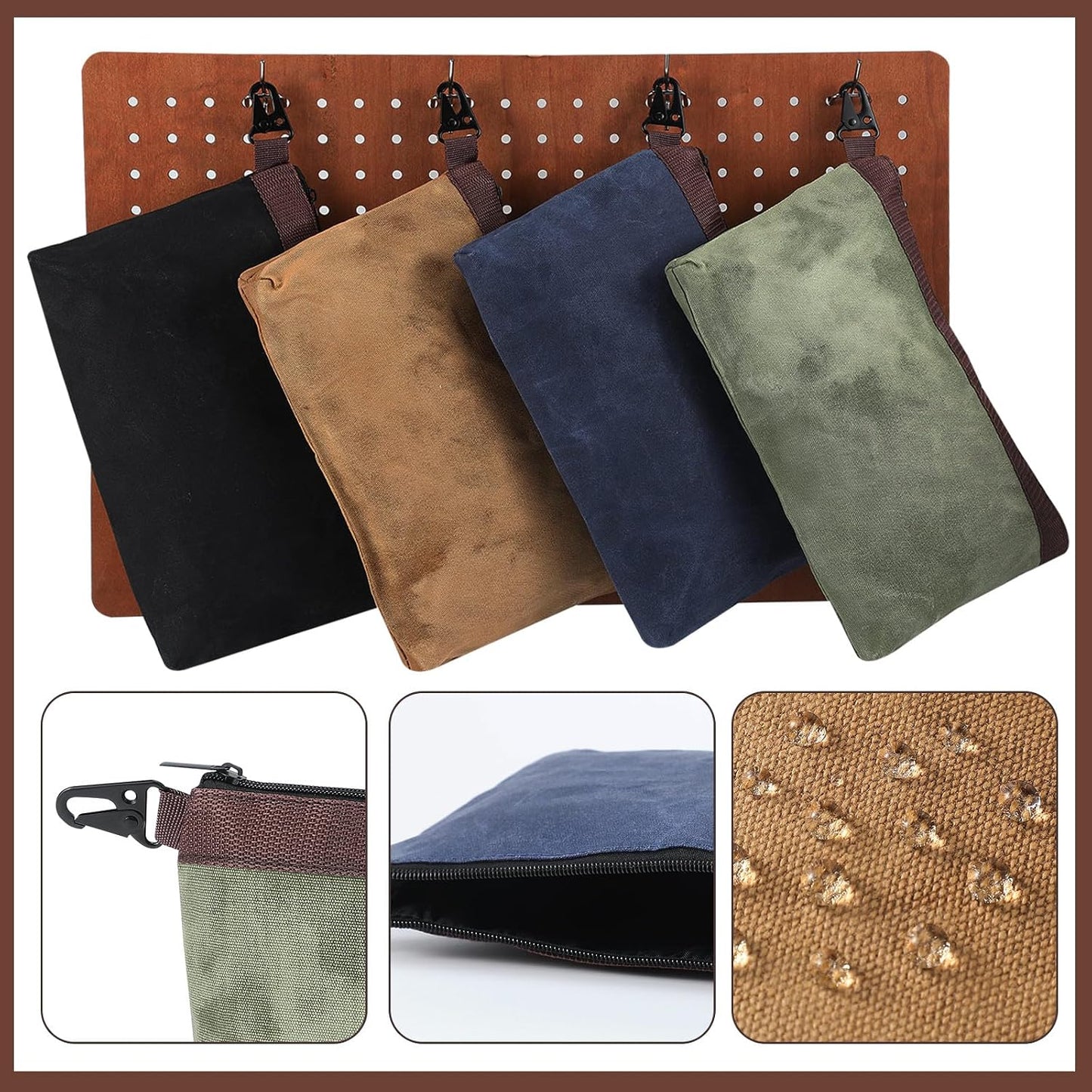 Bolsa herramientas lona encerada 13pulg con cremallera 16oz