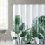 Cortina ducha diseño hojas tropicales 72x72pulg ganchos incluidos