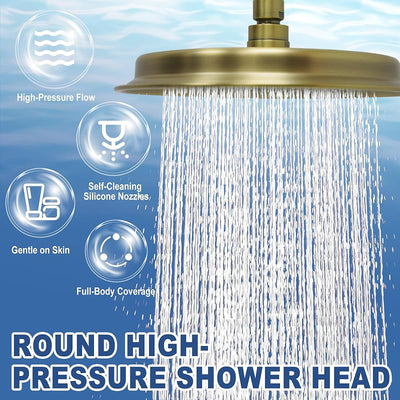 Cabezal ducha lluvia latón antiguo 9" acero inox 304