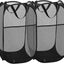2 Cestas plegables malla para ropa sucia baño viaje negro