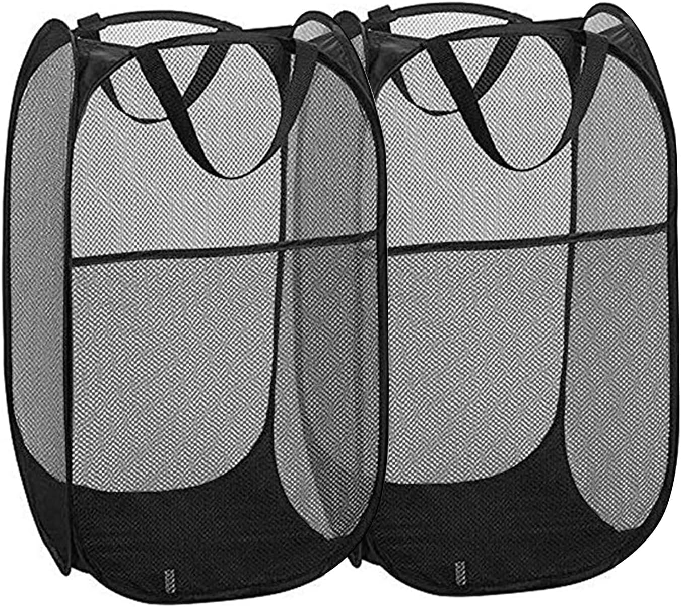 2 Cestas plegables malla para ropa sucia baño viaje negro