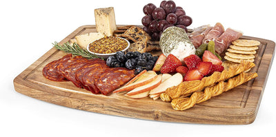 Tabla cortar acacia oval madera para queso y charcutería
