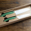 Set 2 Cuchillos Cerámica Santoku Verde Botánico 5.5 y 4.5