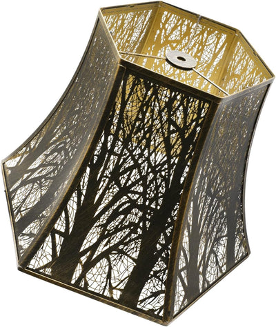 Pantalla lámpara campana metal 9x16pulg bronce dorado