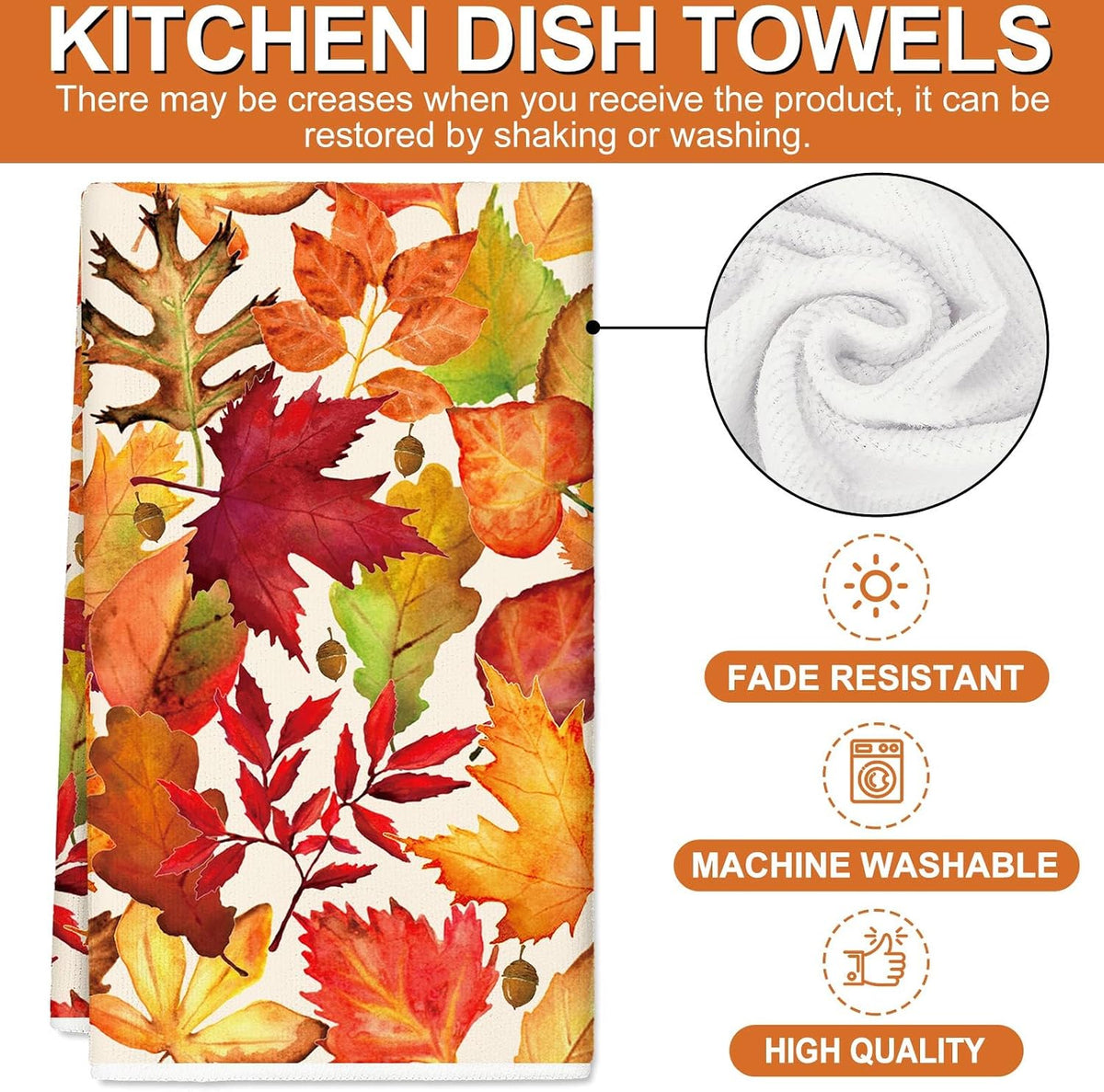 Toalla cocina acuarela otoñal 18x28pulg 2 Uds