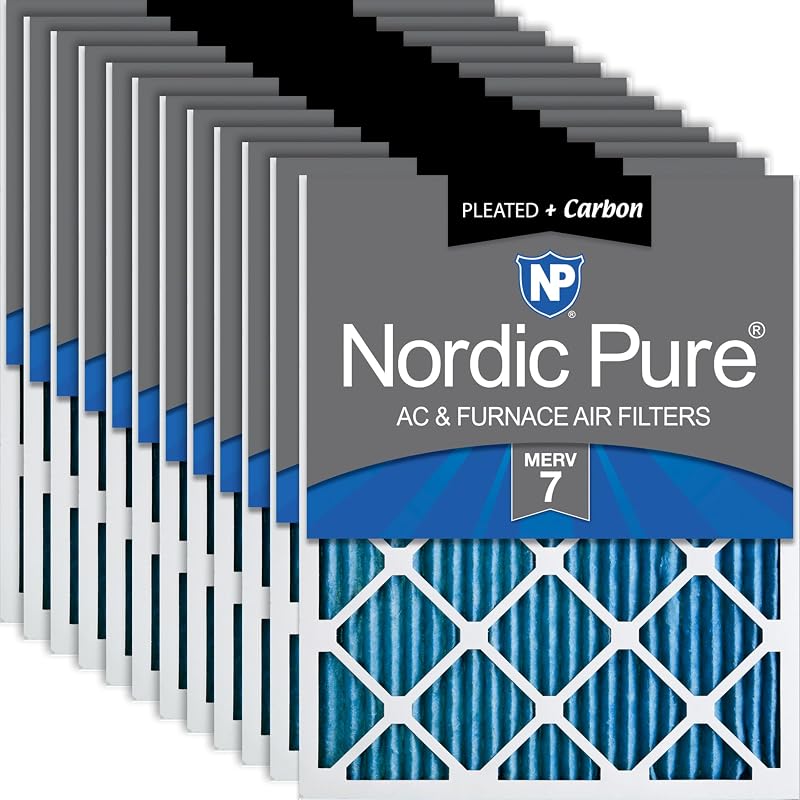 Filtros aire carbono MERV 7 14x14x1" 12 pzas