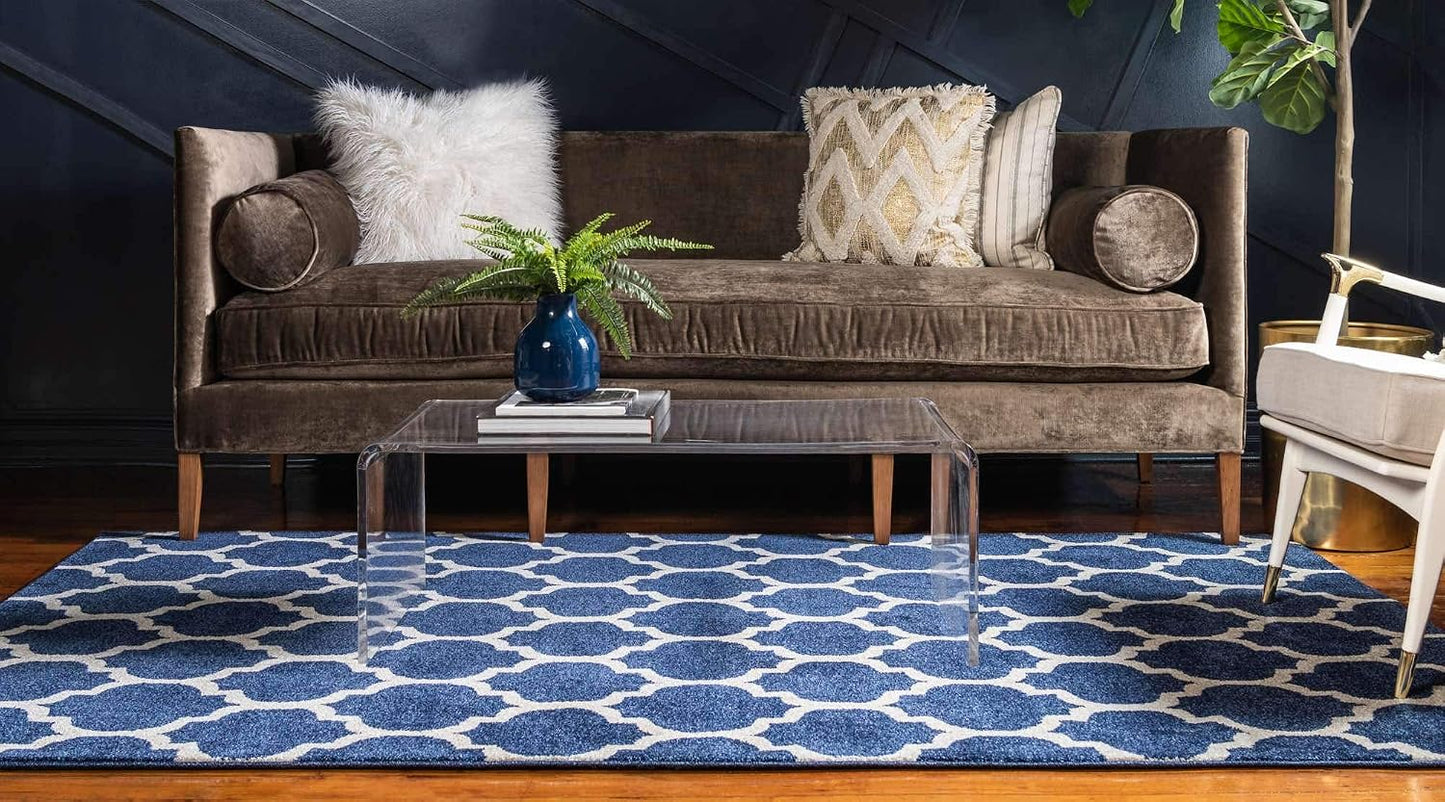 Alfombra área rectangular 2x2pulg x 3x1pulg azul oscuro