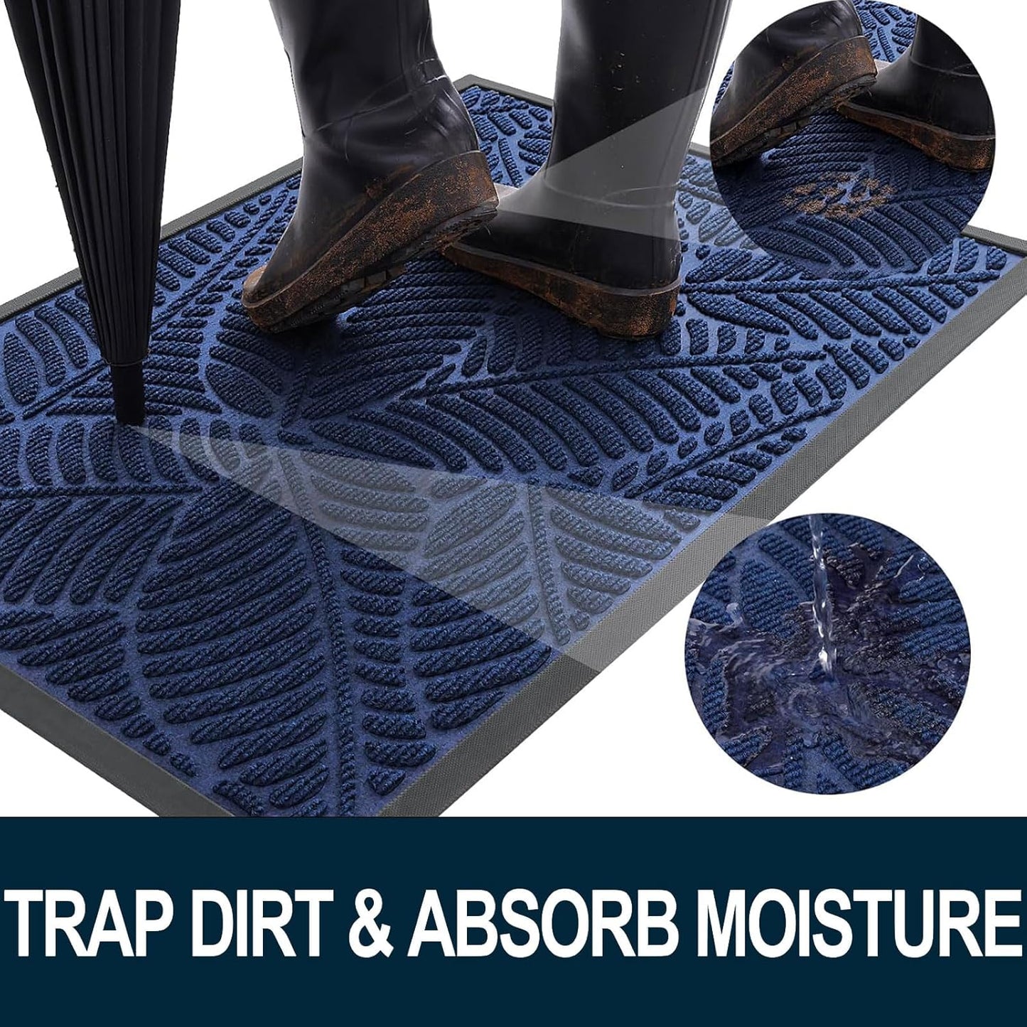 Felpudo impermeable antiderrap de goma natural