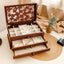 Caja de madera para joyas 3 capas organizadora