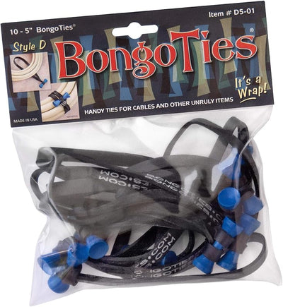 Bridas bongo estilo D 10 pzas caucho bambú azul negro