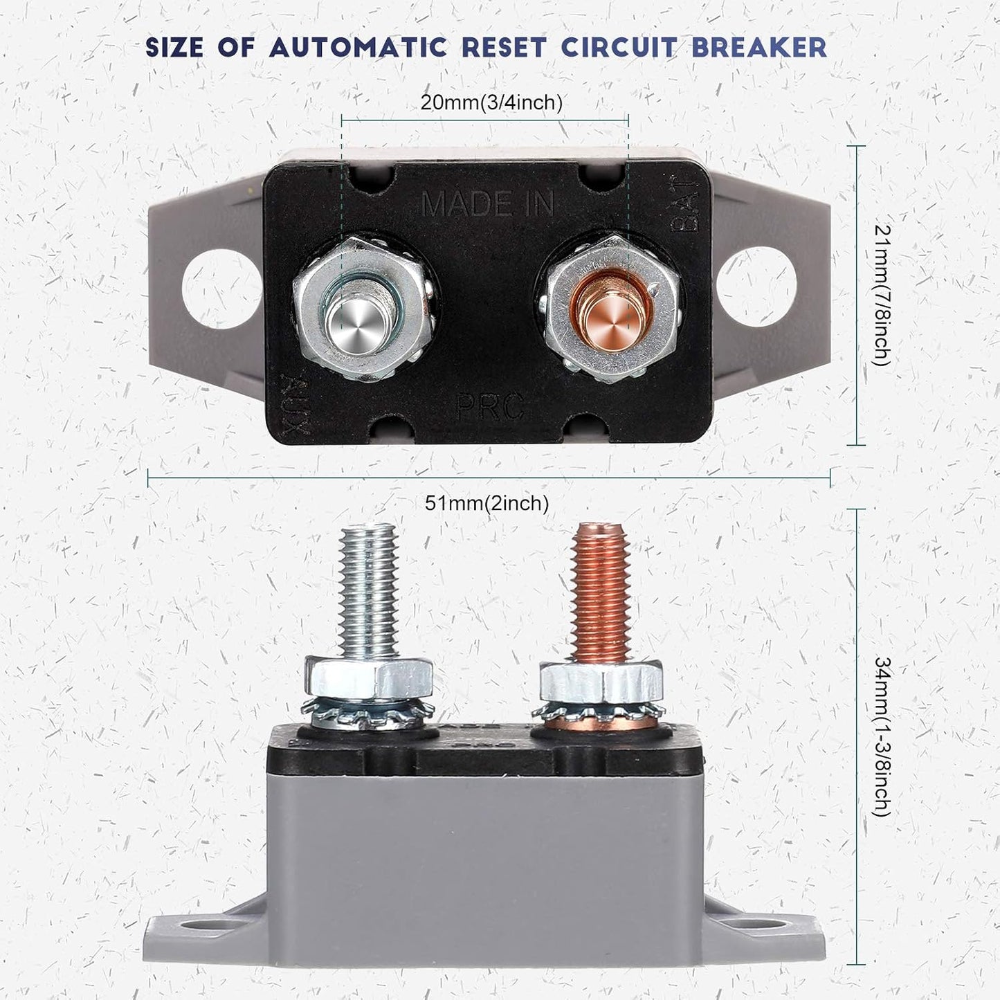 4 Pzas Disyuntor 12-24V 50A con Rosca Automotriz