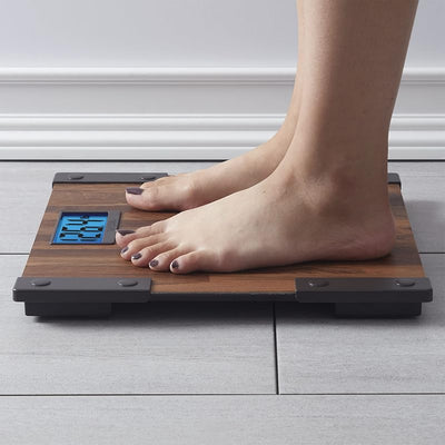 Báscula digital peso corporal 440lb LCD azul automático