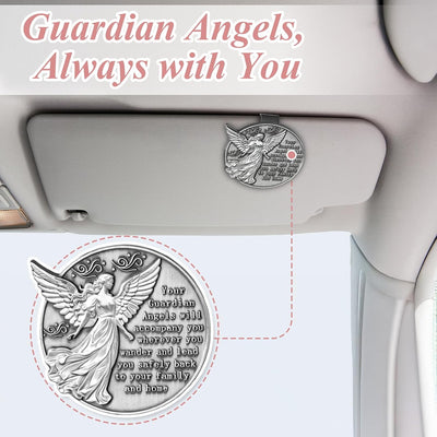 Clip visera ángel guardián para auto regalo católico mujer