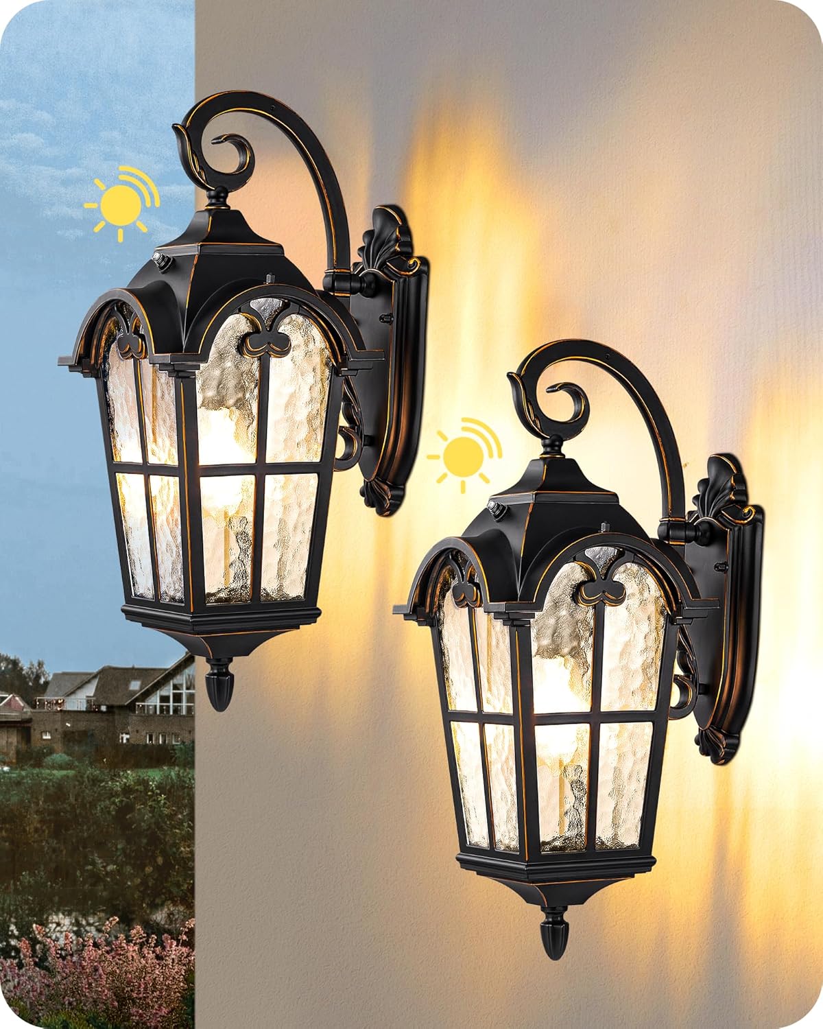 Luz pared exterior E26 grande impermeable aplique