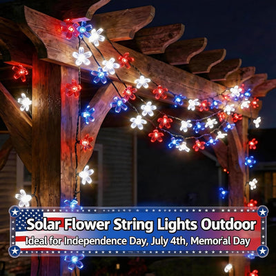Guirnalda LED solar 50 luces exterior 4 de Julio