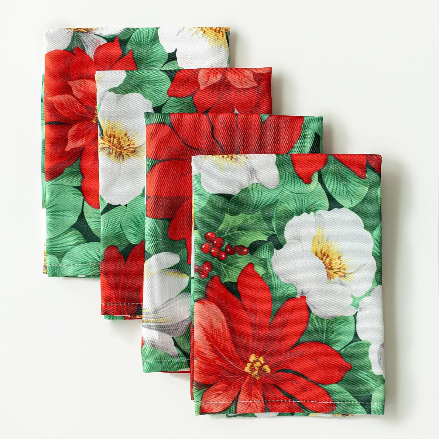Mantel poinsettia 4 servilletas 18x18pulg