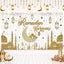 Pancarta Ramadán Kareem Mubarak decoración pared oro blanco